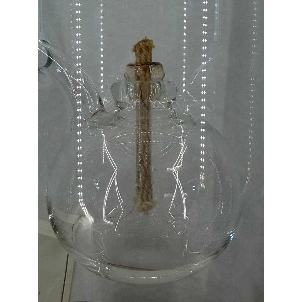 Wolfard Glassblowing Co 9 Inch Hand Blown Glass Oil Lamp with Box Santa Rosa CA